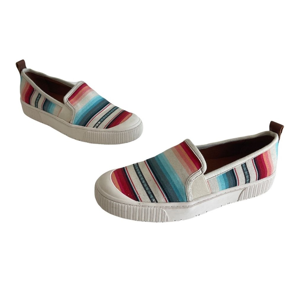 Zodiac Ciara Multicolor Canvas Slip-On Sneakers, Size 7.5
